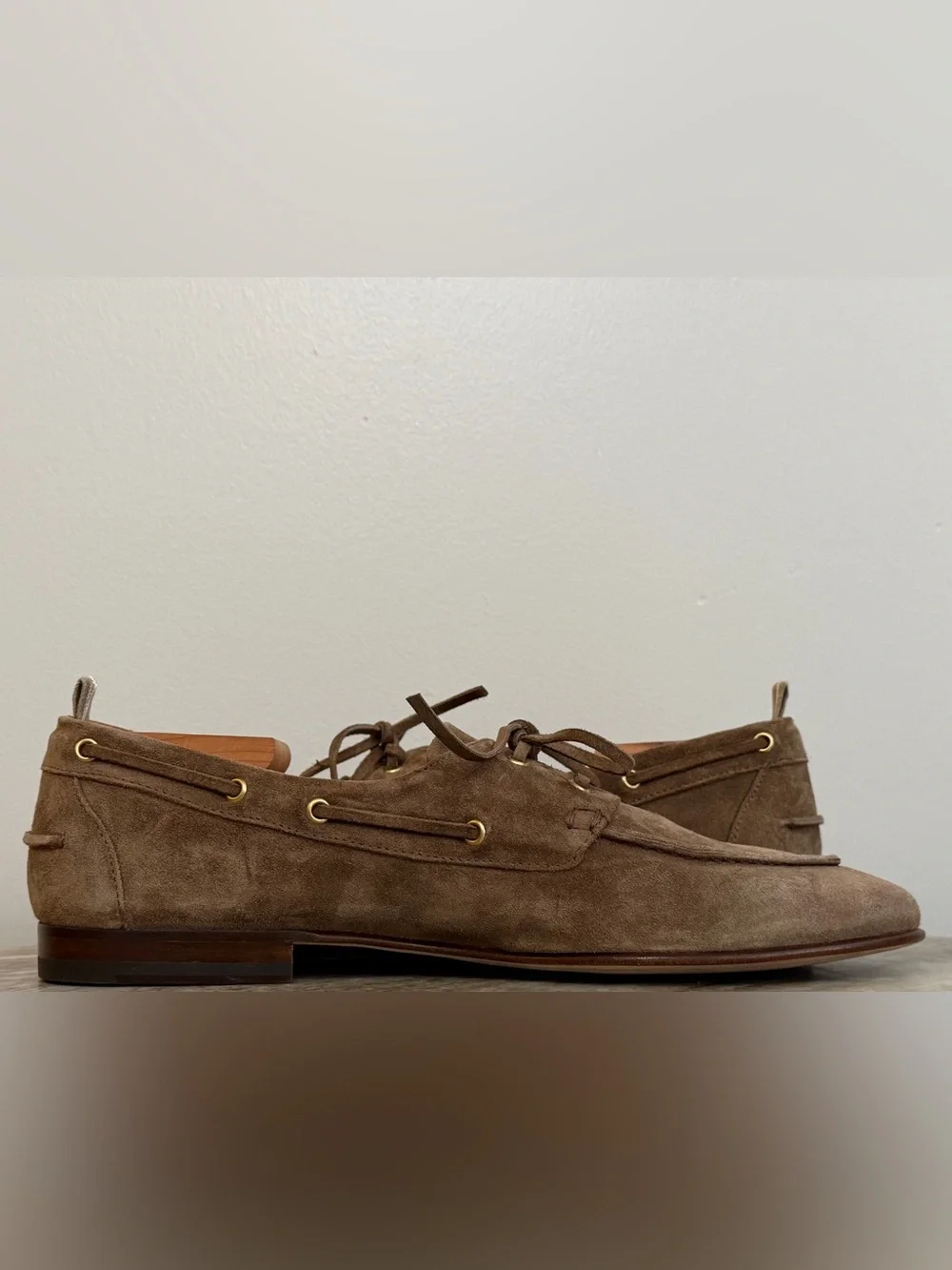 OFFICINE CREATIVE BROWN SUEDE BOAT SHOES 11 US /44  $740 MOCCASINS FLATS Bally